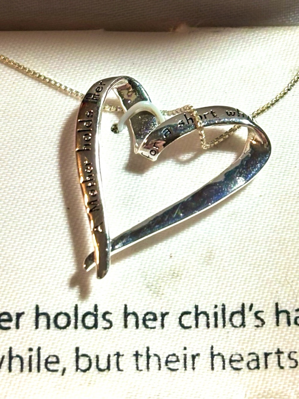 Vintage "Mother" sterling silver necklace with pemdant